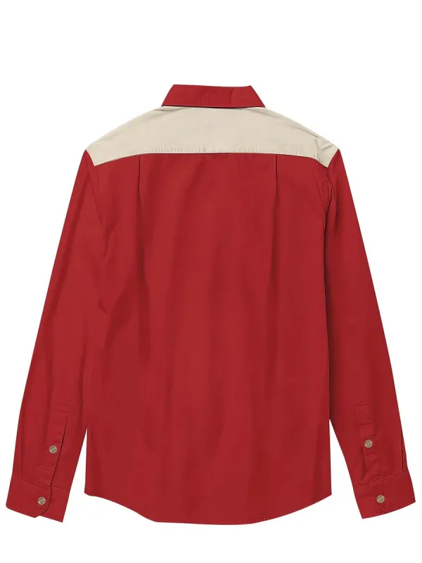 Men's Western Skeleton Cowboy Playing Guitar Long Sleeves Shirt