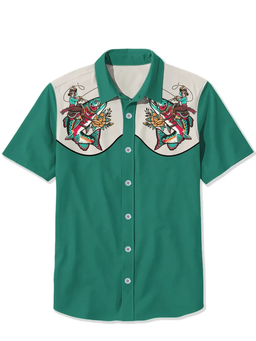 Western Beauty Riding Fish Shirt