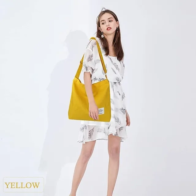 Canvas Tote Bag For Women Retro Large Size Canvas Shoulder Bag Hobo Crossbody Handbag Casual Tote For Shopping And Travel