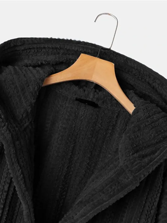 Women's Plus Size Teddy Coat Winter Coat Button Pocket Plain Outdoor Causal Long Sleeve Hoodie Regular Winter Fall Black Blue Khaki XL XXL 3XL 4XL 5XL