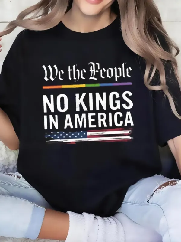 No Kings In America Shirt Anti Trump Unisex T-Shirt