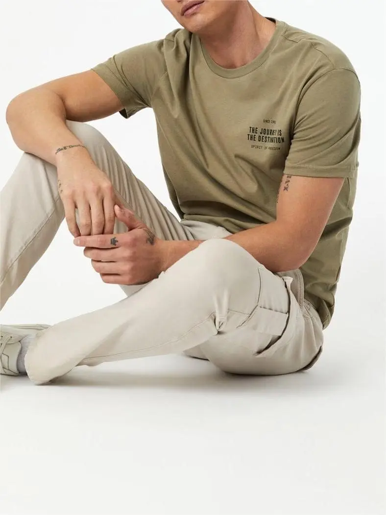 Olive Green Short - Sleeve Printed Tee