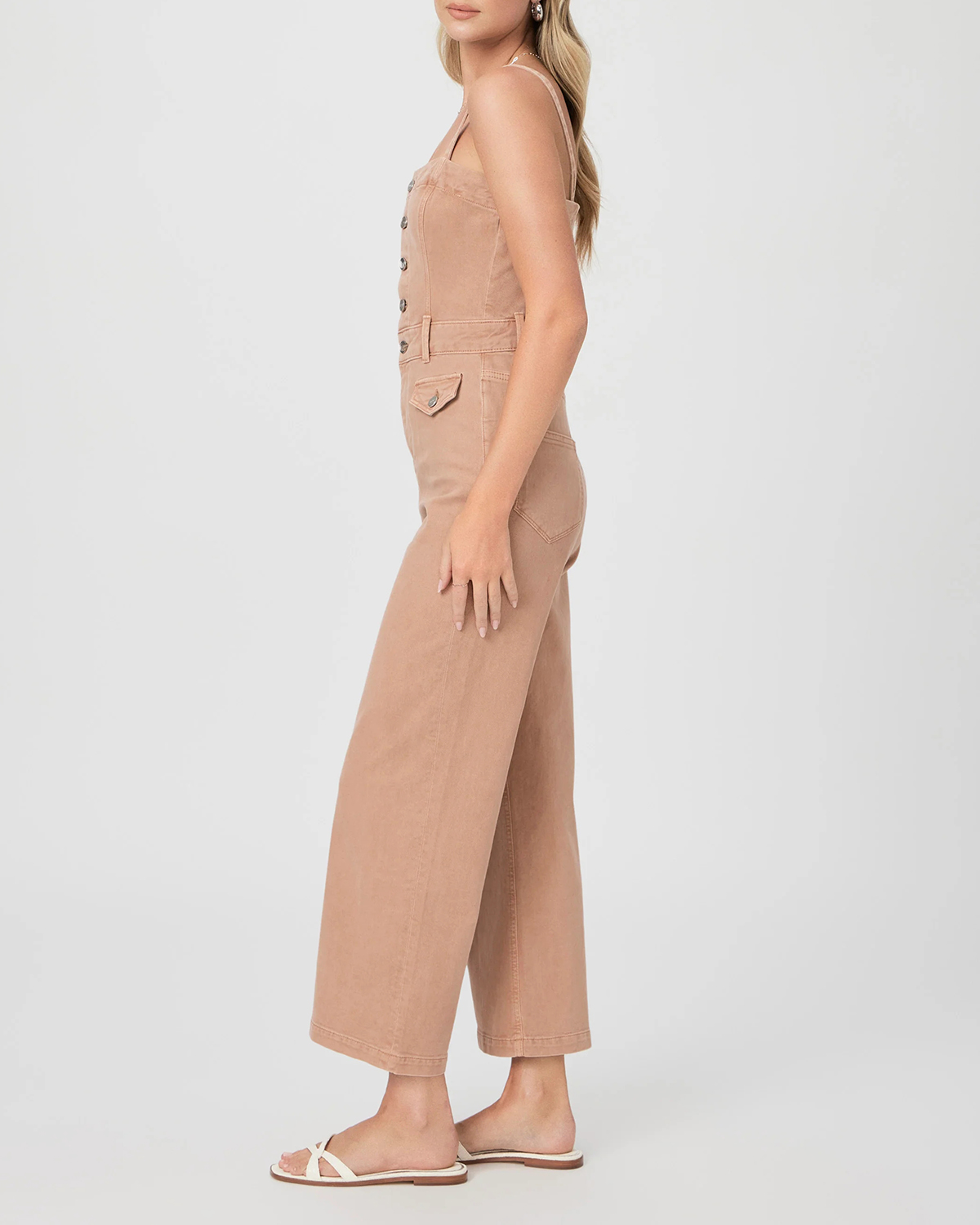 Vintage Dried Rose Denim Wide Leg Jumpsuit