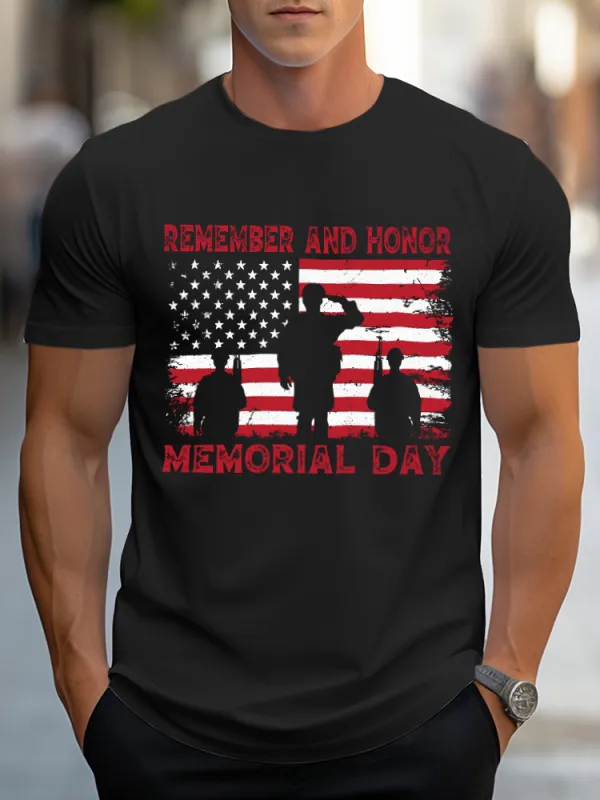 Men'S Remember And Honor Memorial Day Short Sleeves T-Shirt