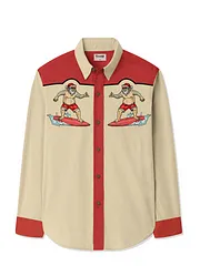 Men's Santa Claus Surfing Long Sleeves Shirt