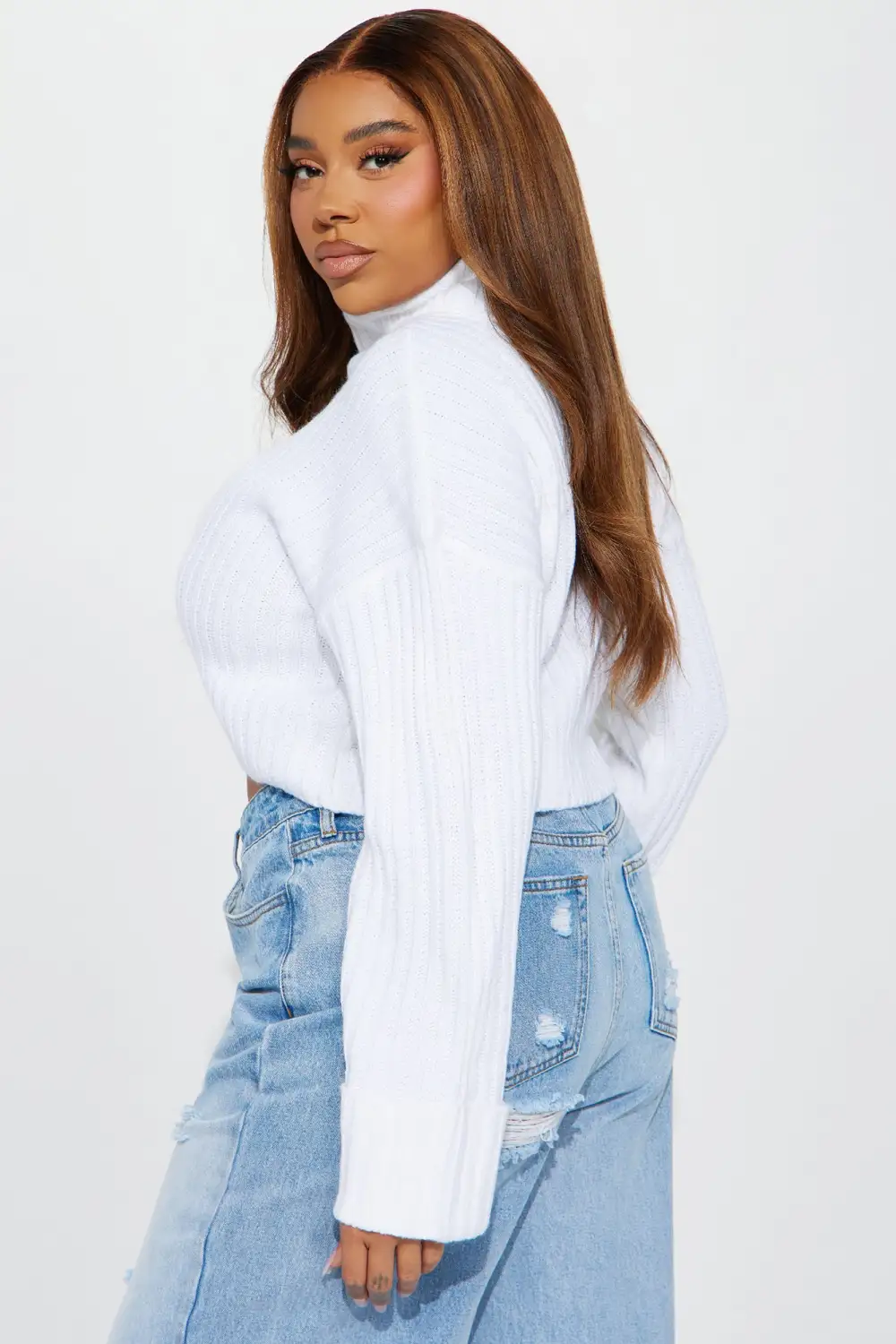 Saree Sweater - White