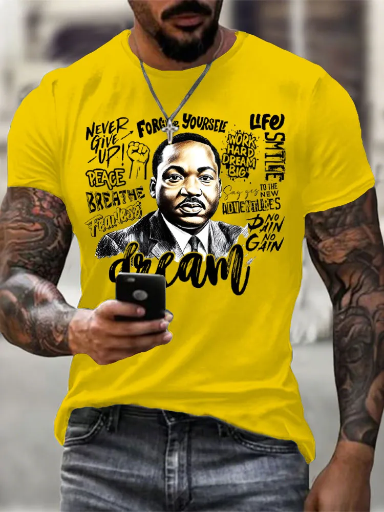 Men'S Round-Neck Short-Sleeved T-Shirt Never Give Up