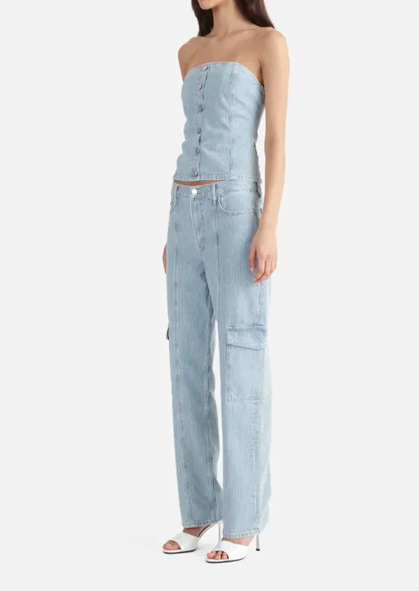 Light Blue Denim Overalls Pants