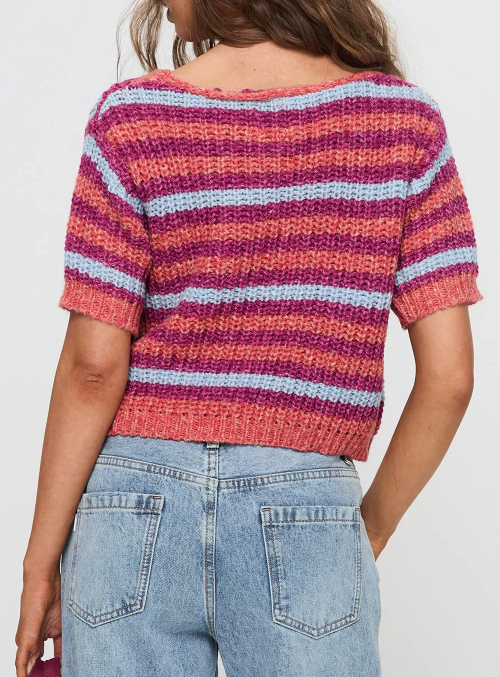 Striped Multi Knit Cardigan
