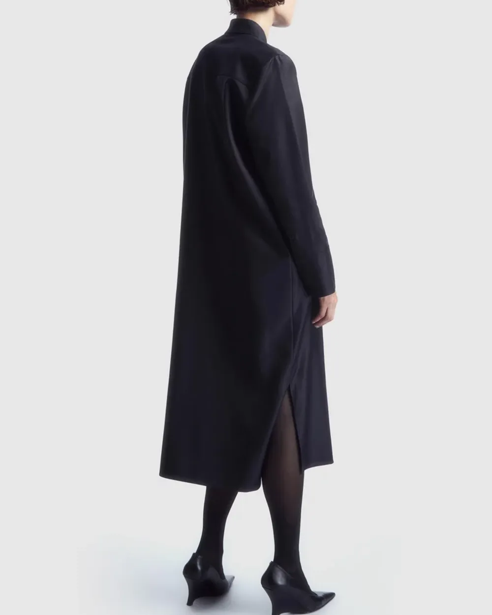 Wool Midi Shirt Dress