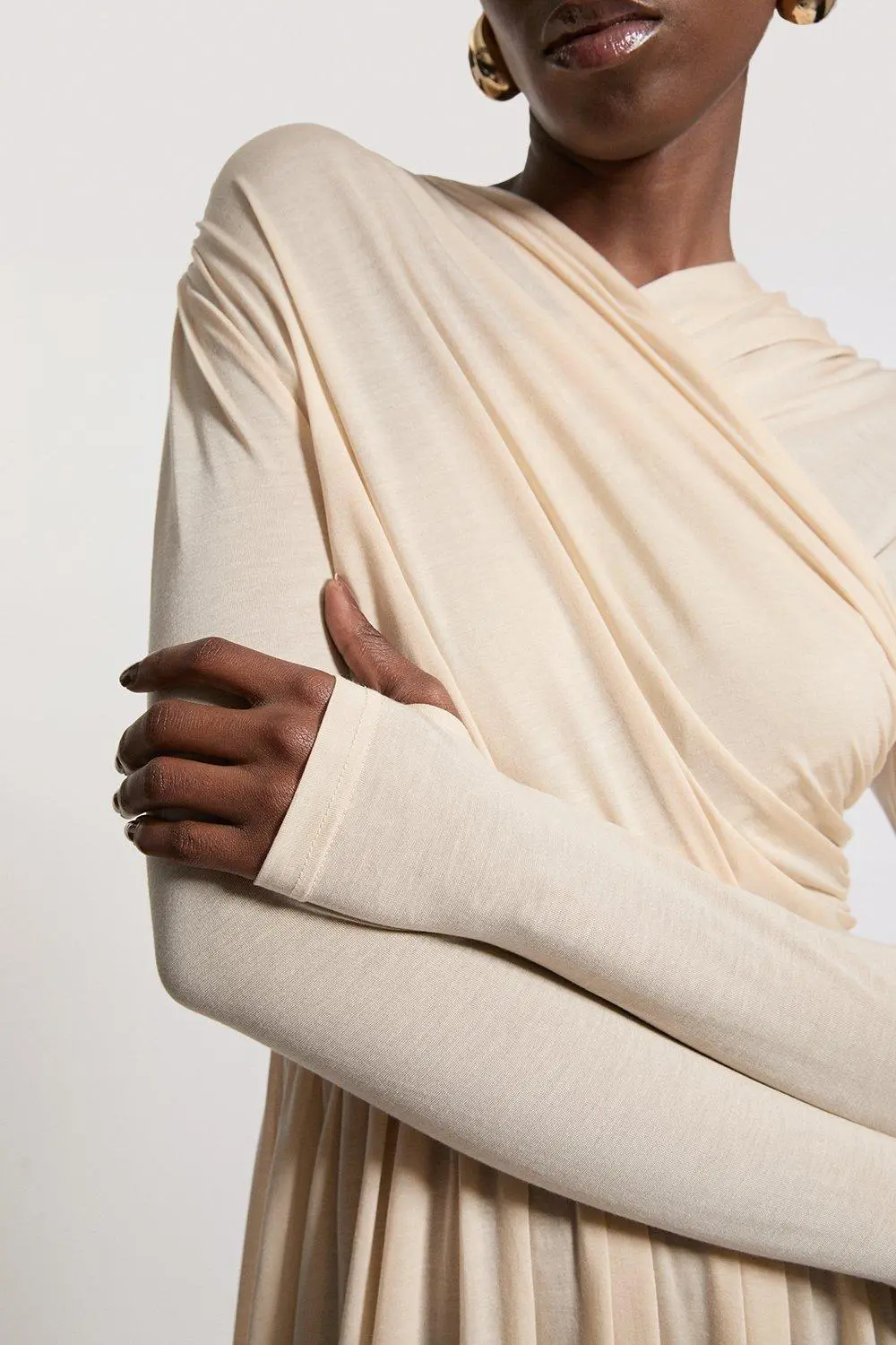 Premium Tencel Jersey Wrap Detail Dress