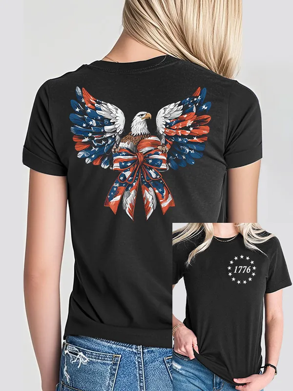 Woman'S 1776 Independence Day Print Short-Sleeved T-Shirt