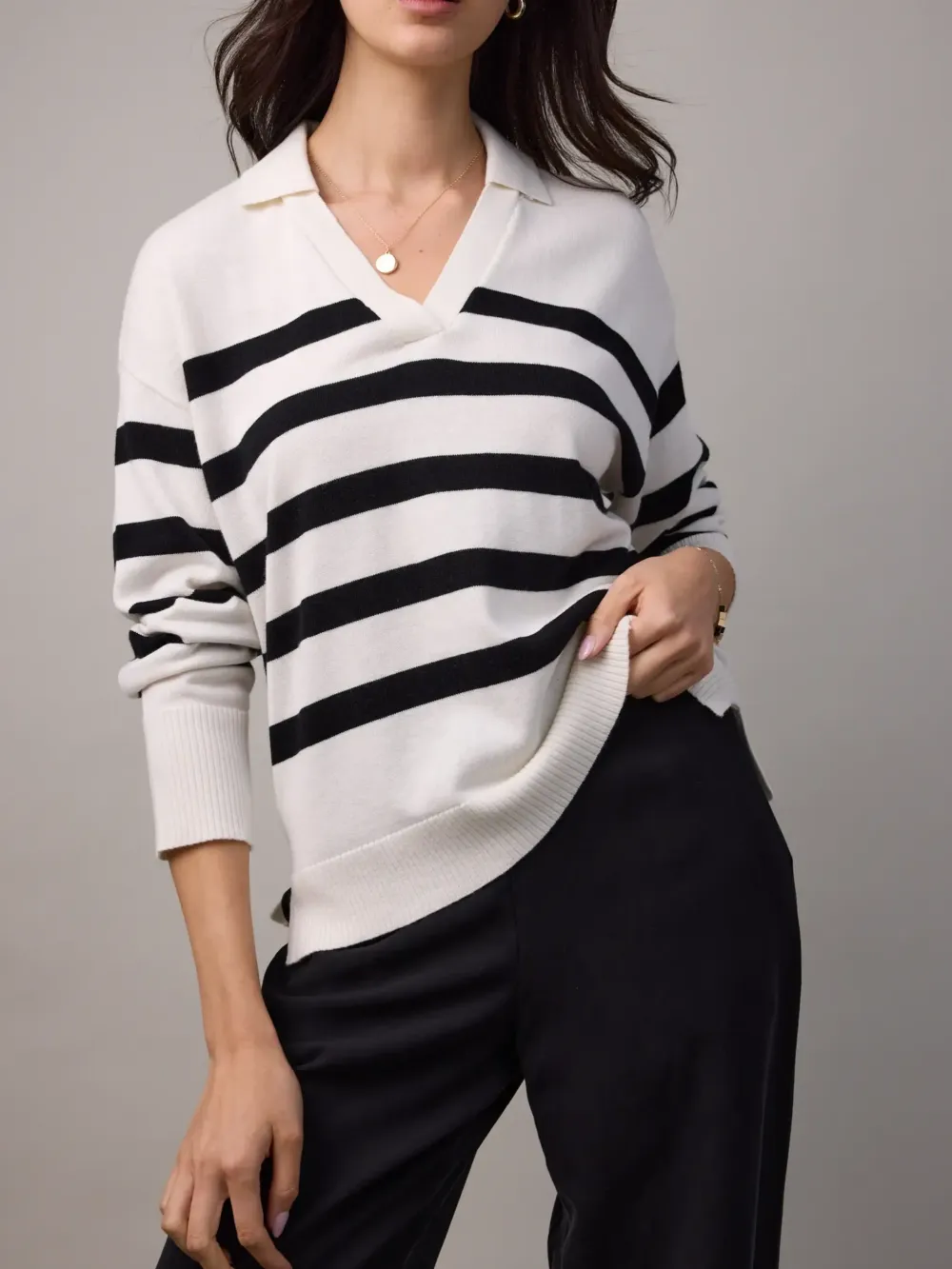 The Cotton Cashmere Henley Sweater