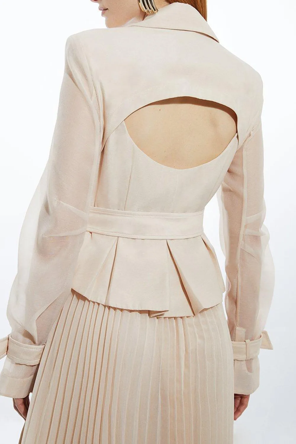 Woven Organdie Trench Dress