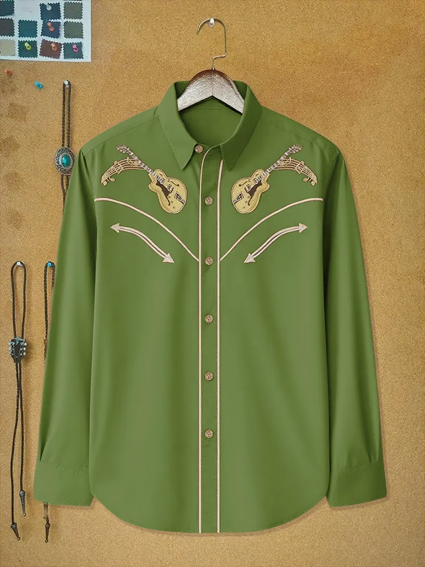 Vintage Western Music Long Sleeves Shirt