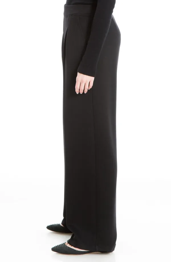 Ponte Wide Leg Soft Pleat Pants