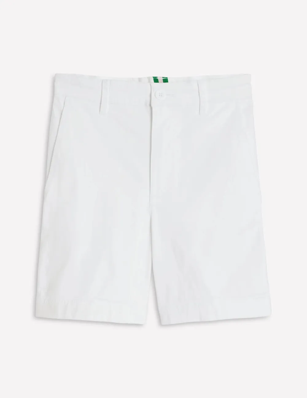 White and Pink Striped Chino Shorts