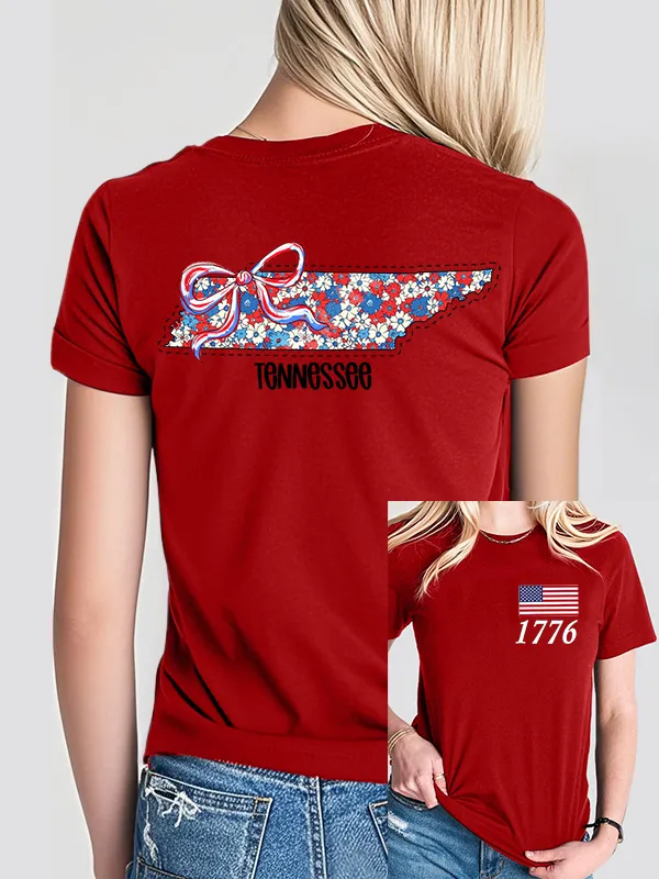 Woman'S 1776 Independence Day Print Short-Sleeved T-Shirt