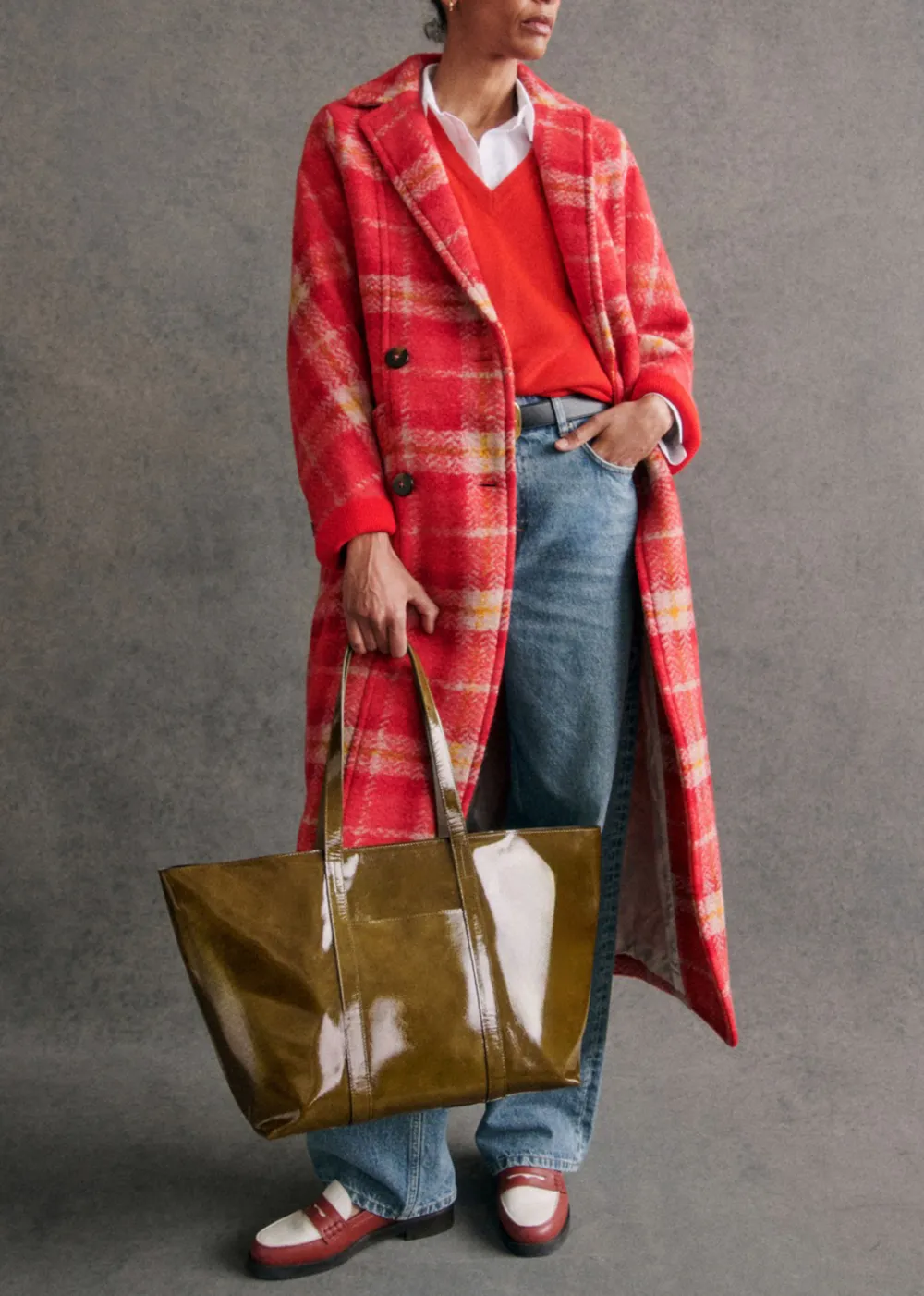 Long Checked Coat