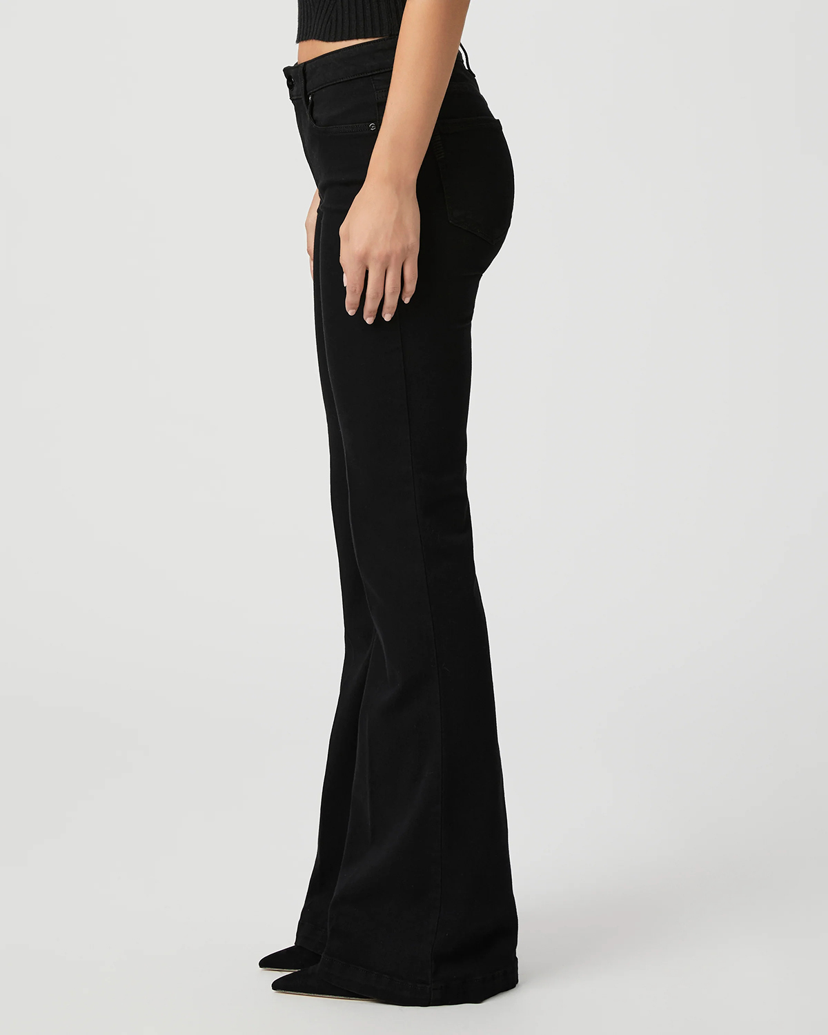 Black Flared High Rise Jeans