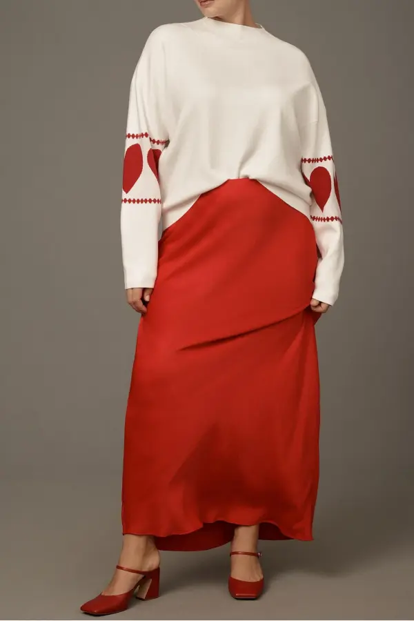 Crimson Mock Neck Sweater