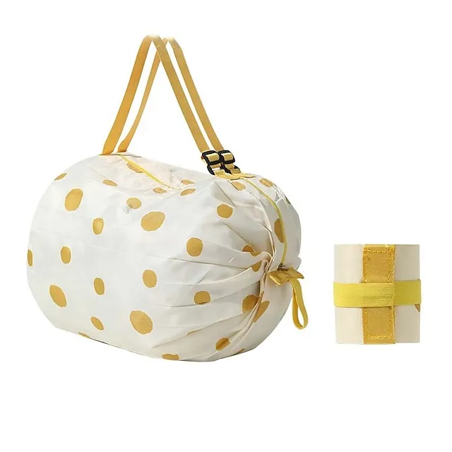 Women's Shoulder Bag Duffle Bag Nylon Shopping Daily Zipper Large Capacity Waterproof Foldable Solid Color Geometric Color Block Pink camouflage Diamond pattern Yellow dots