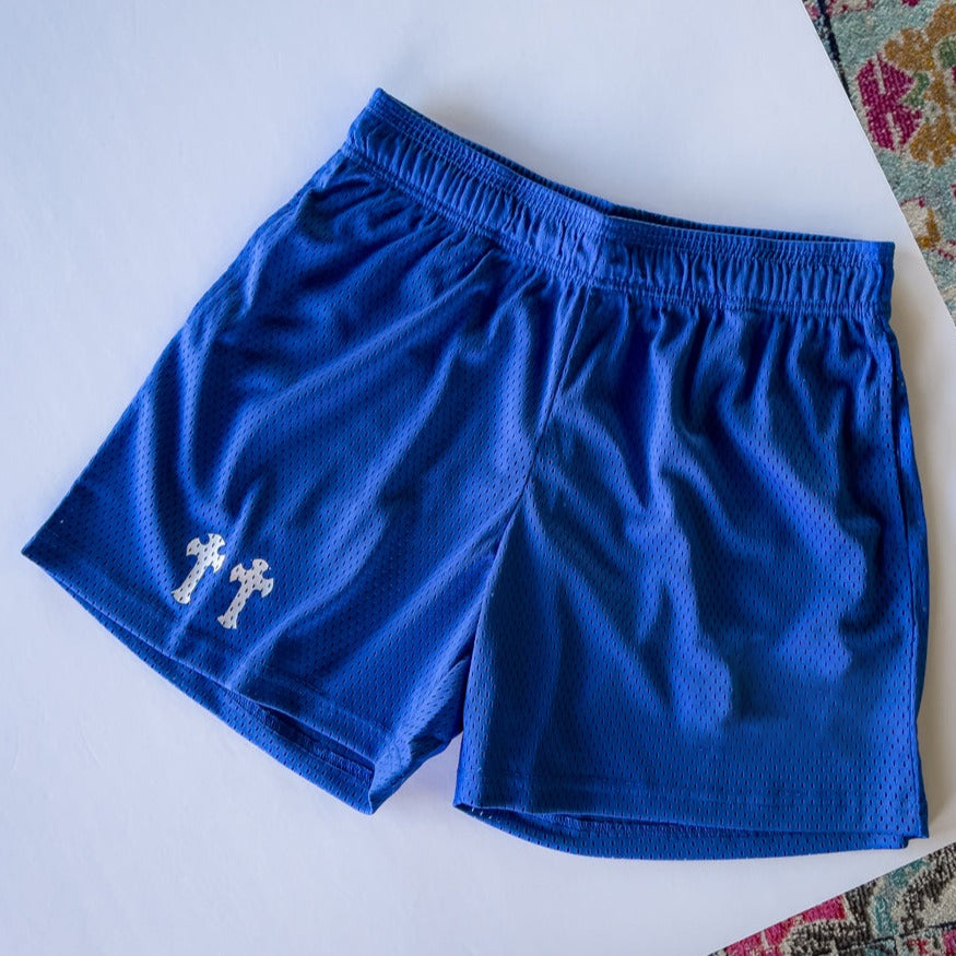 VENTED MESH SHORTS MEDIEVAL - BLUE / WHITE