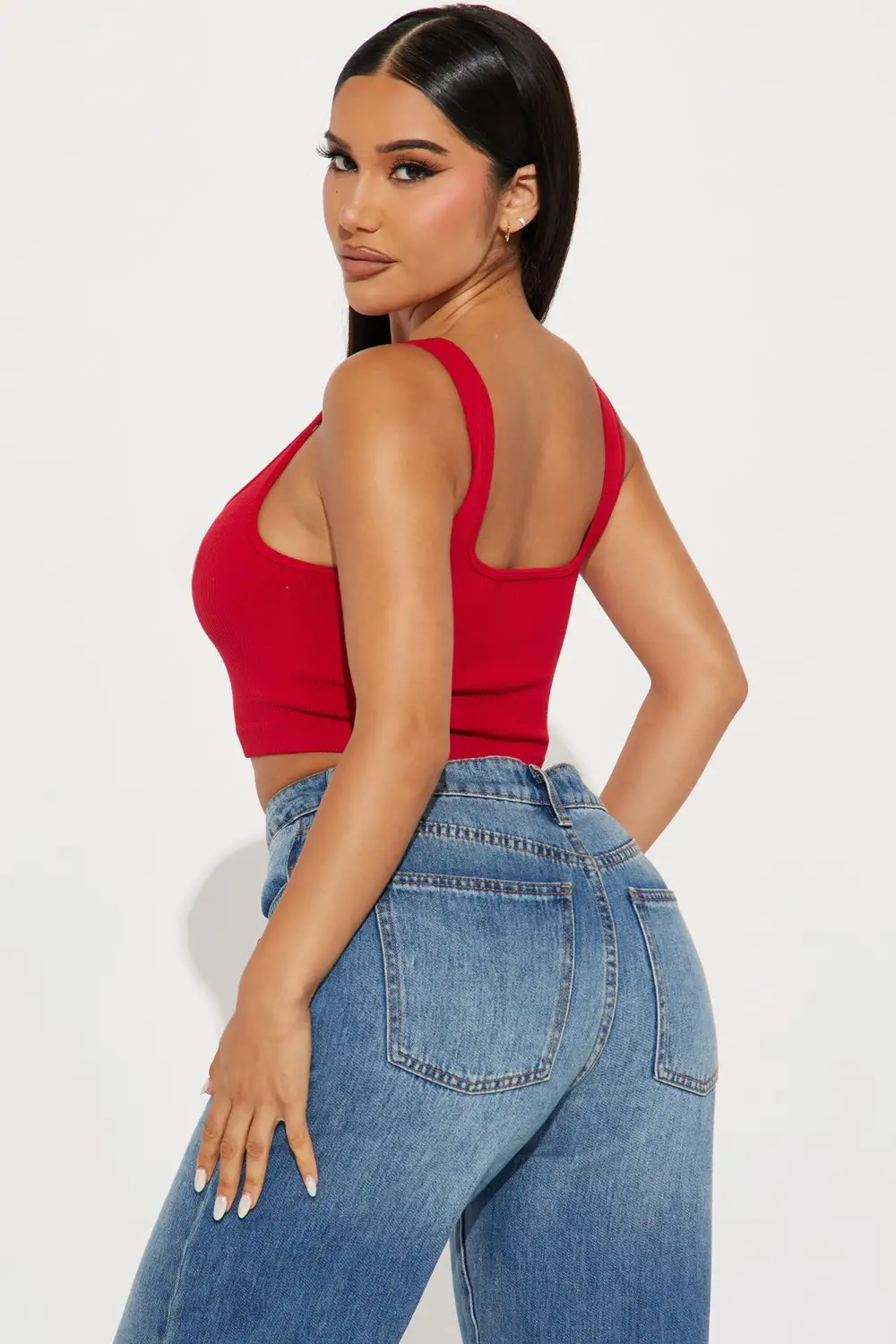 Yelisa Seamless Crop Top - Dark Red