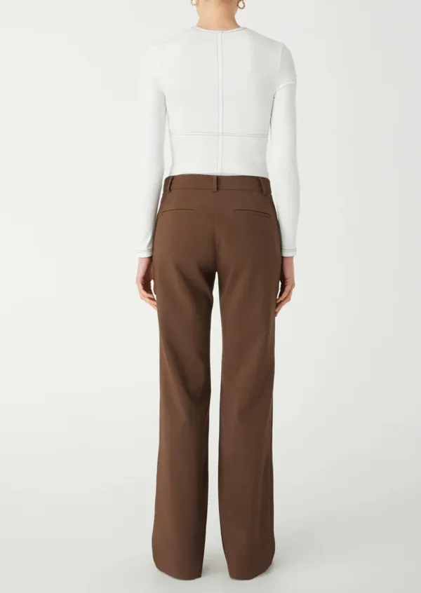 White Long Sleeve Stitched Top