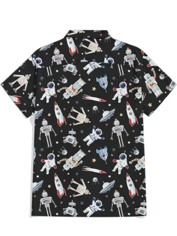 Planet Astronaut Rocket Robot Shirt