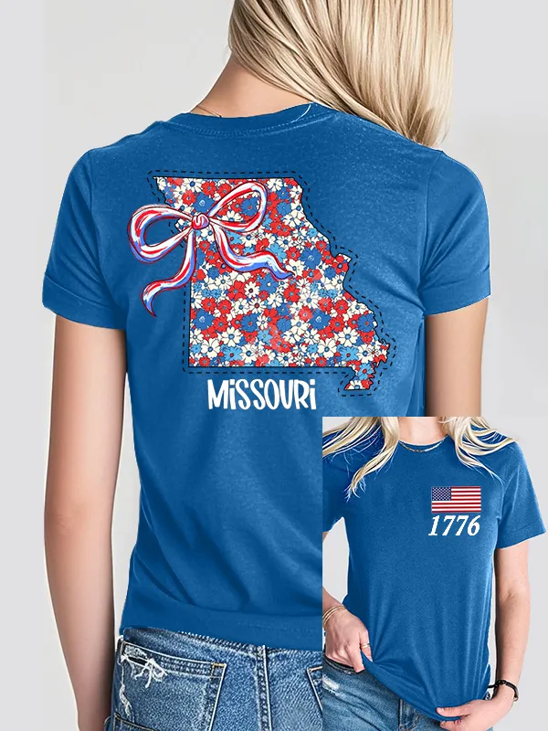 Woman'S 1776 West Virginia Print Short-Sleeved T-Shirt
