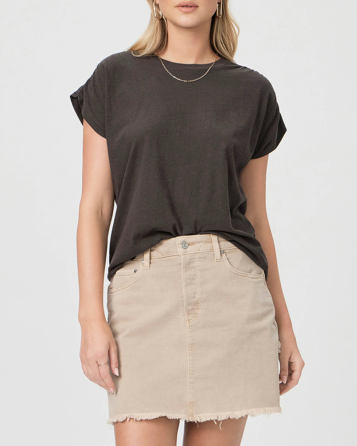 Faded Black Relaxed Fit Short Sleeve Top
