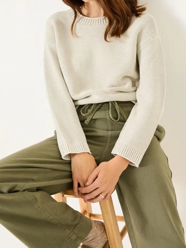 Casual Laundered Knitted 100% Cotton Jumper