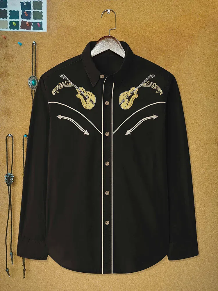 Vintage Western Music Long Sleeves Shirt