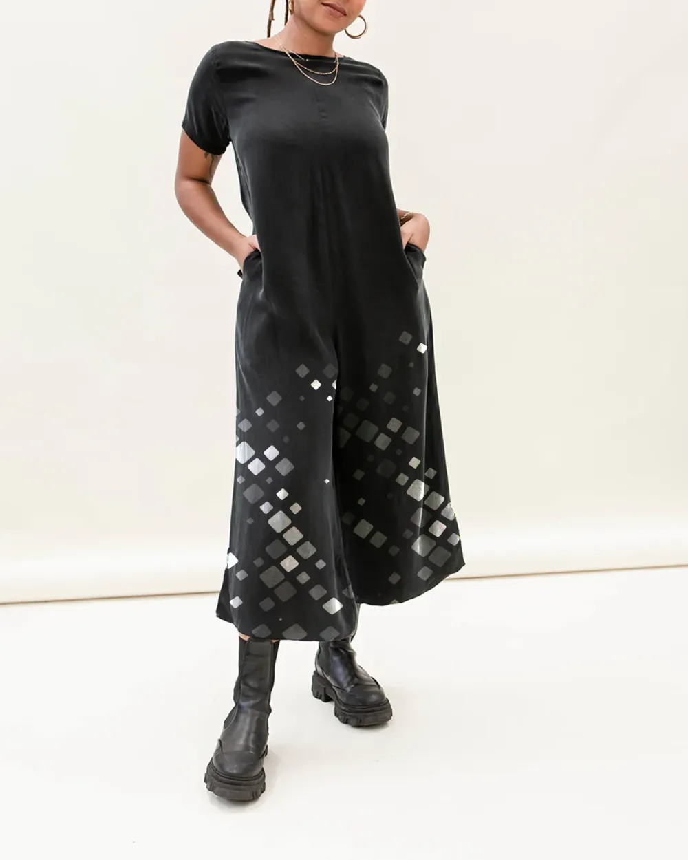 BLACK CUPRO JUMPSUIT