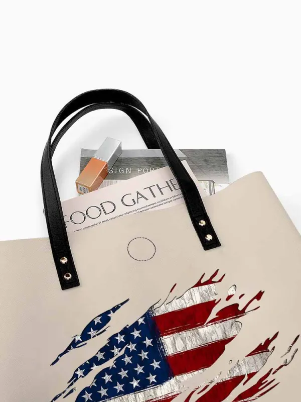 Handbag Leather Handbag With National Flag Prints