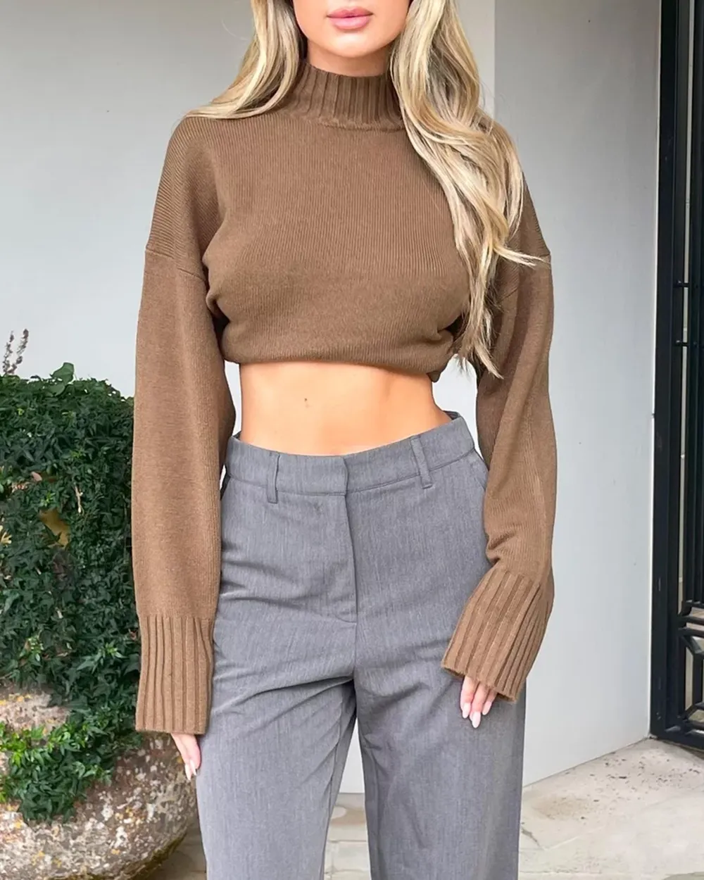 Black Wide-leg Suit Pants