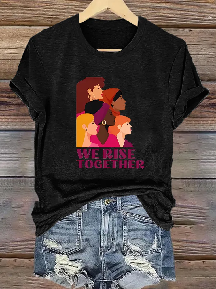 Woman'S We Rise Together Crew Neck Short Sleeve T-Shirt