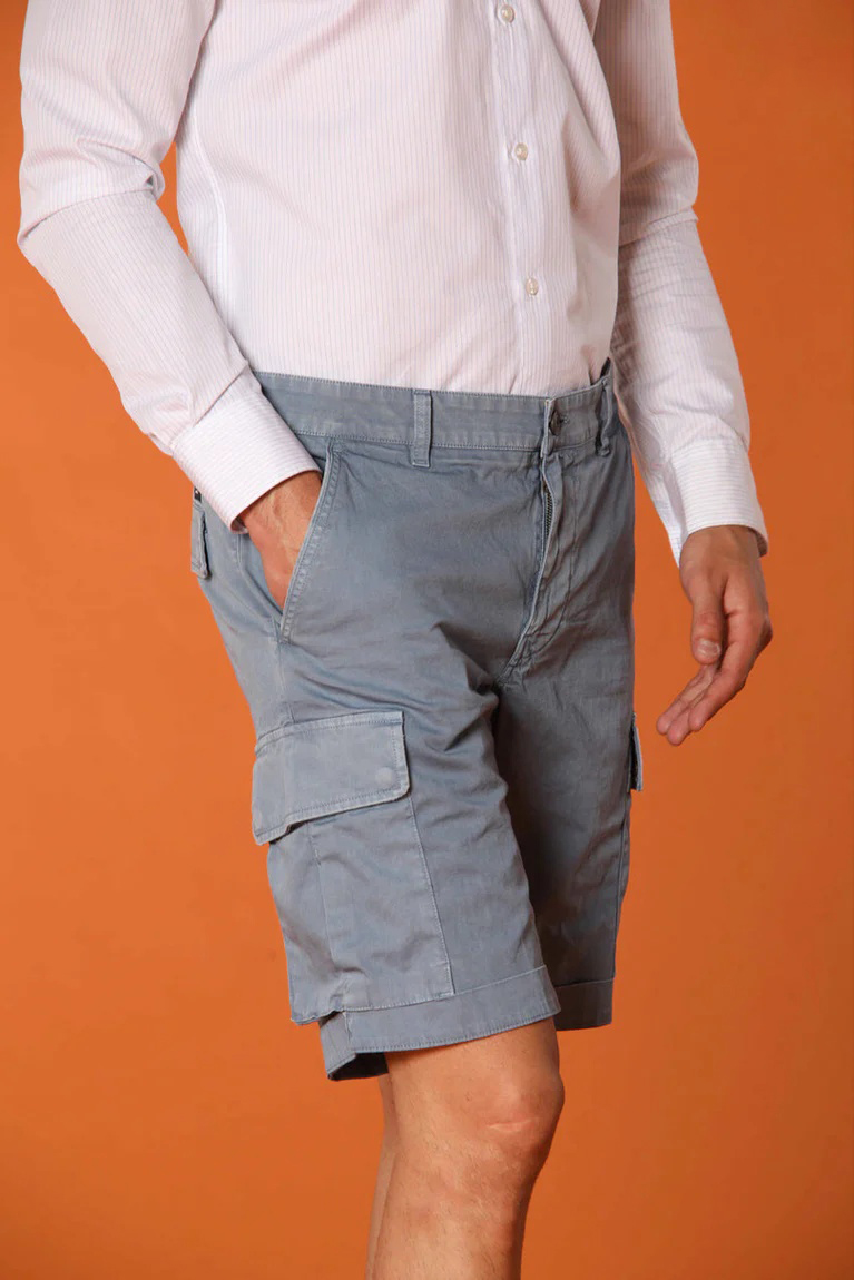 Men'S Stylish Slim Fit Cotton Dark Blue Shorts