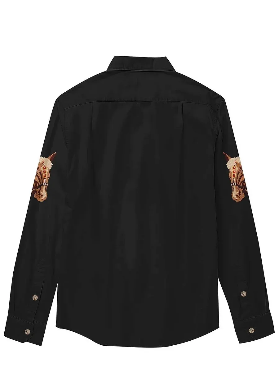 Men's Classic Western Cactus Long Sleeves Shirt