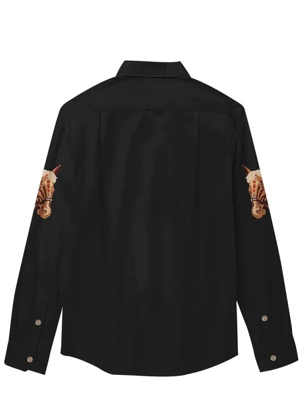 Men's Classic Western Cactus Long Sleeves Shirt