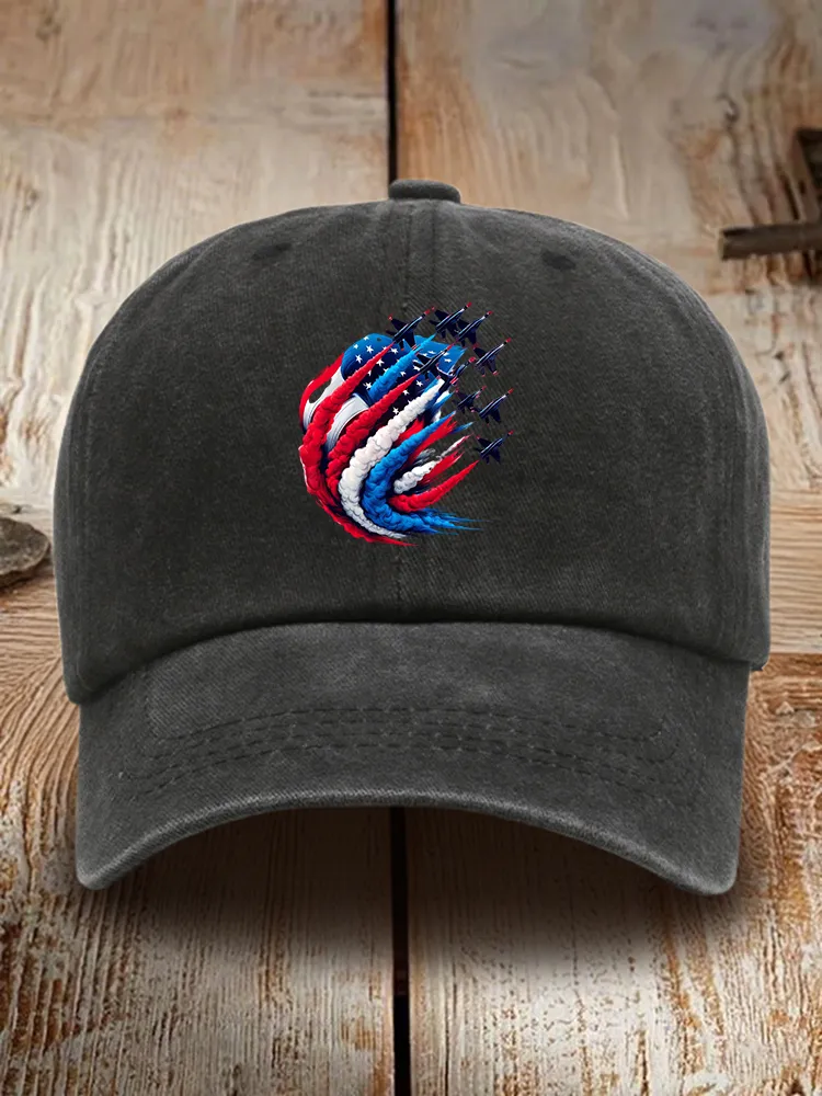 Independence Day Print Washed Baseball Cap