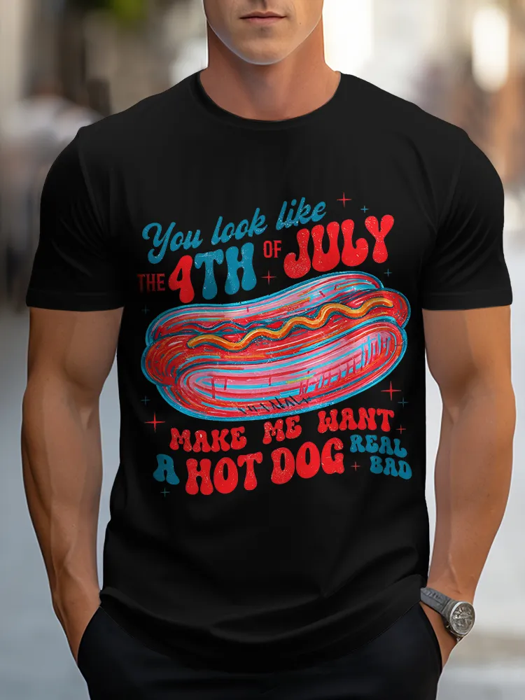 Man'S You Look Like The 4Th Of July Round-Neck Short-Sleeved T-Shirt