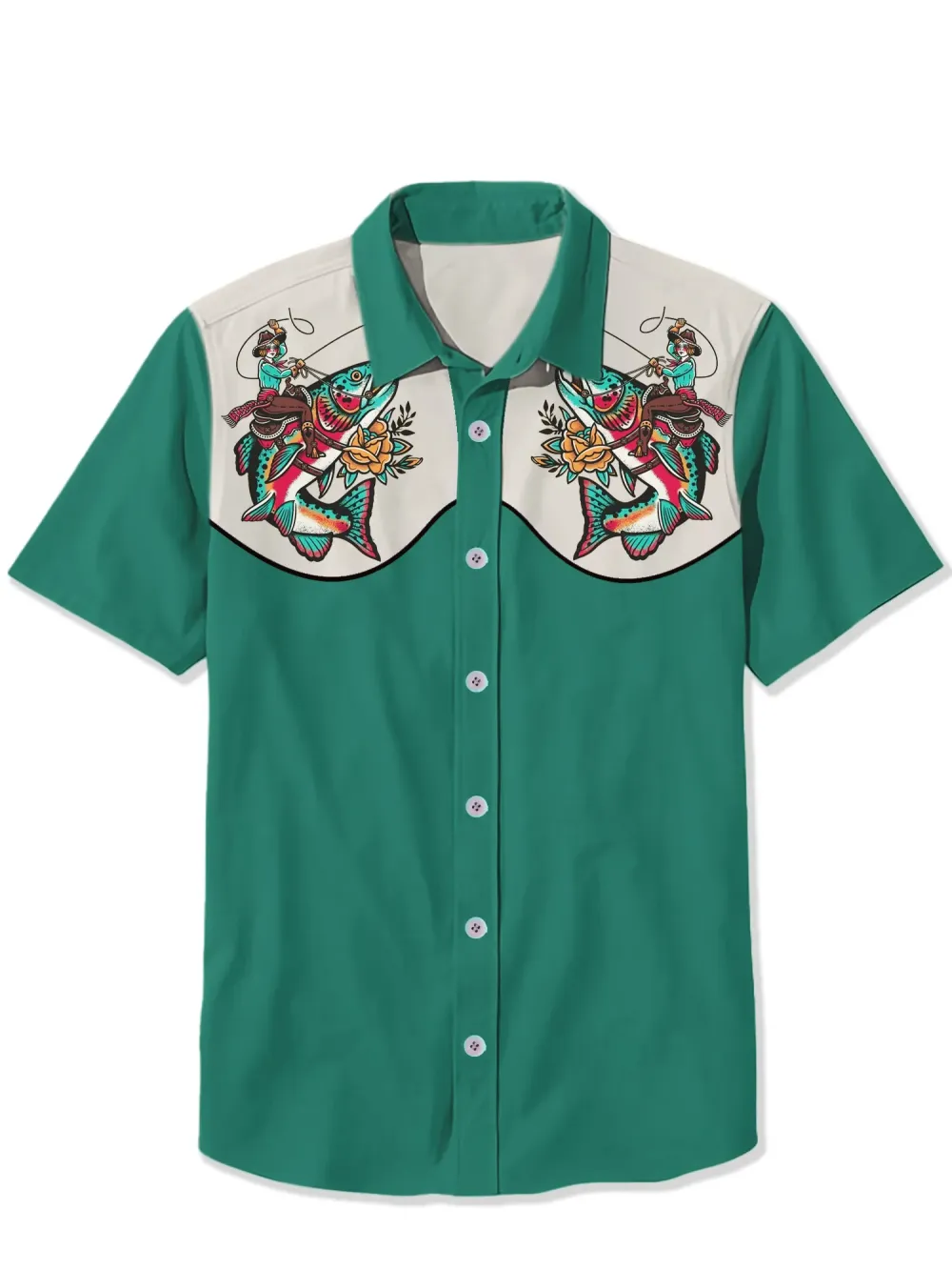 Western Beauty Riding Fish Shirt