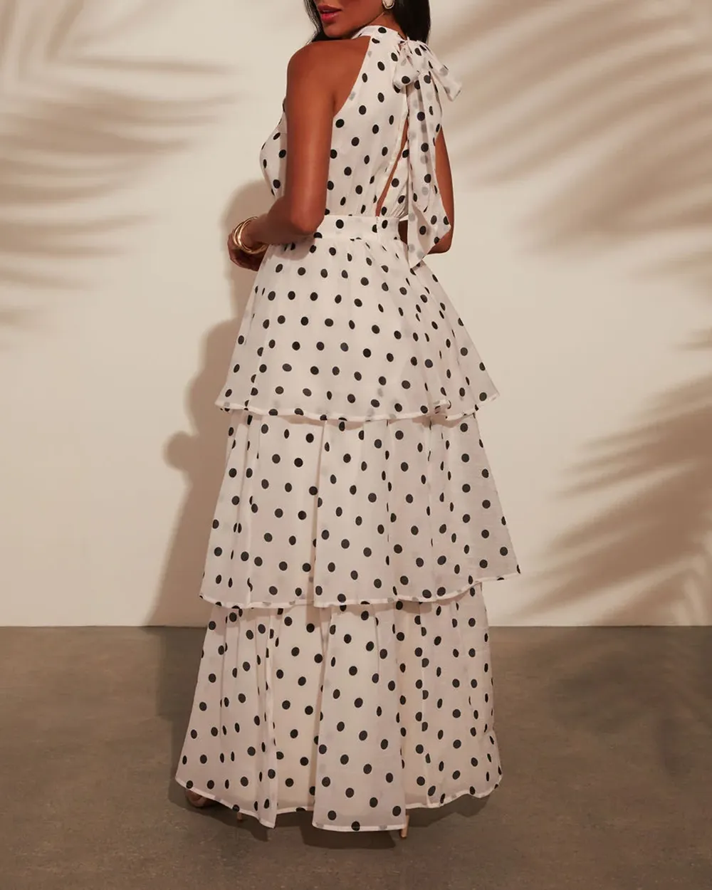 Dot Tiered Maxi Dress