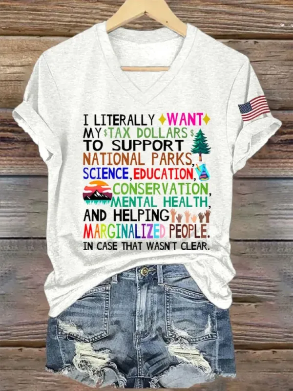 Women'S Support Our National Parks Printed T-Shirt