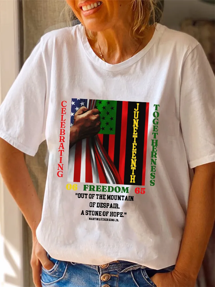 Women'S Celebrating Juneteenth Togetherness Round-Neck Short-Sleeved T-Shirt