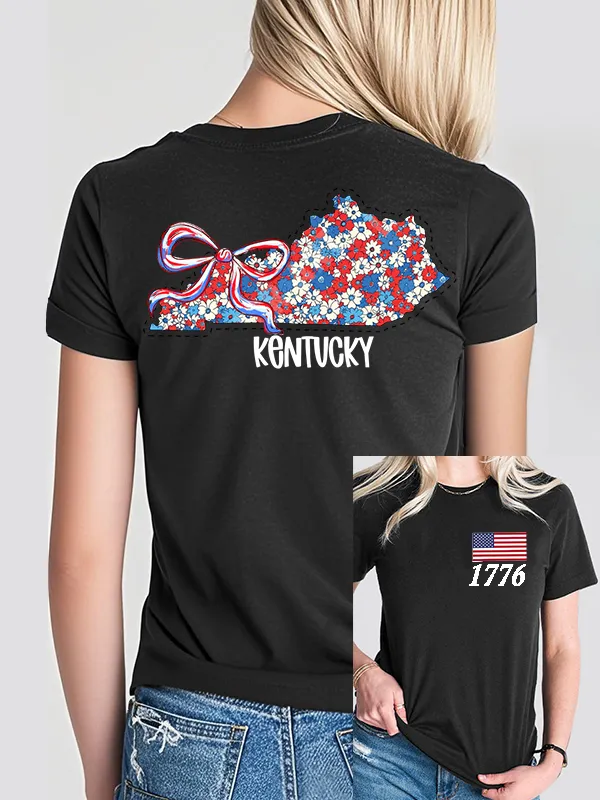 Woman'S 1776 Kentucky Print Short-Sleeved T-Shirt