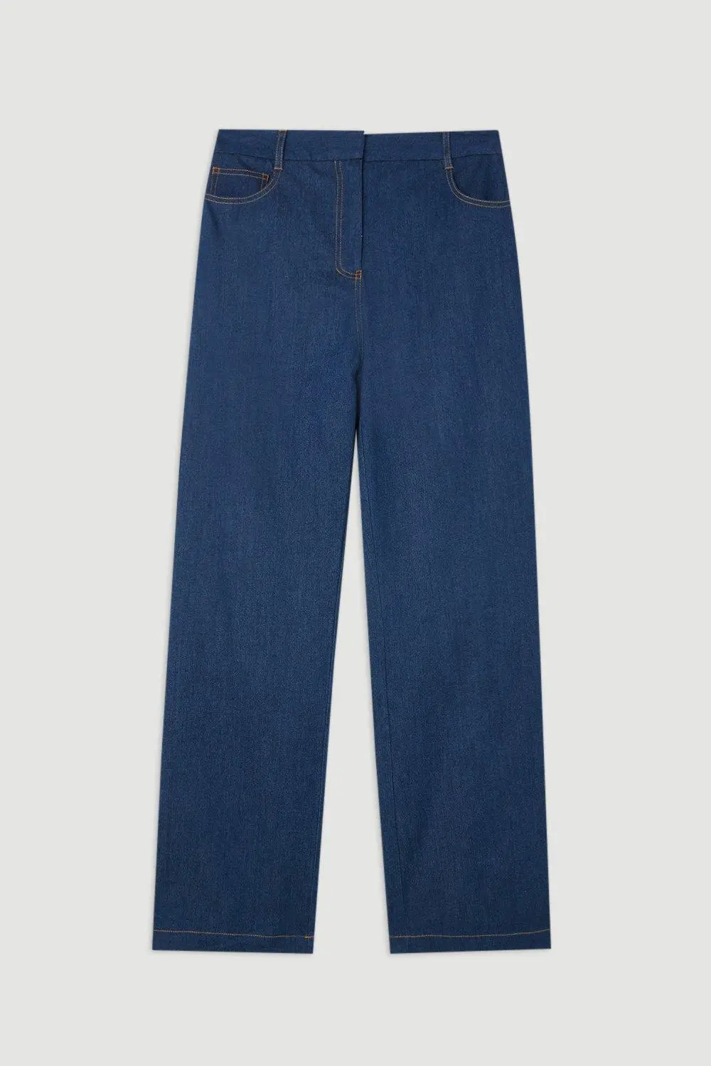 Mid Rise Straight Leg Denim Jeans