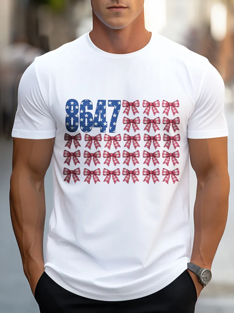 Man'S 8647 Round-Neck Short-Sleeved T-Shirt